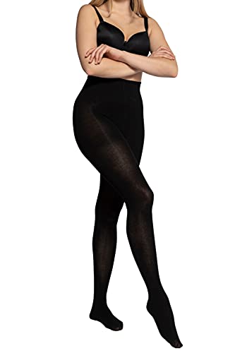 Ulla Popken Damen Strickstrumpfhose Strumpfhose, Schwarz, 56-58 EU