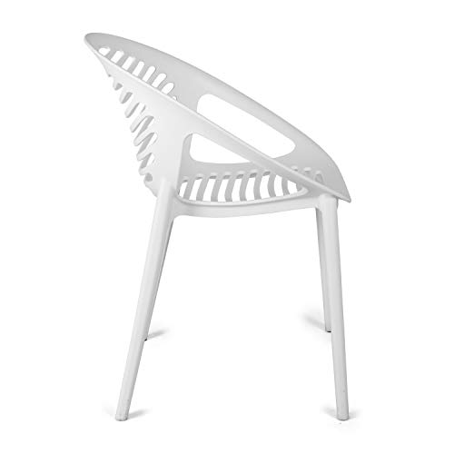 Image of Cello Abacus Chair Set Pack of 4 - White | Strong and Durable | Easy to Clean | Chair for Living Room, Bed Room, Kitchen, Office Room, Outdoor | 3 Years Warranty