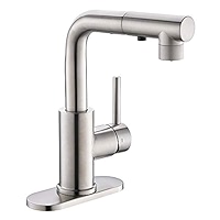 Single Handle Kitchen Faucet With Pull-Down Sprayer, Brushed Gold