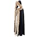 L'VOW Viking Fur Cloak with Hood Fur Hooded Cape for Women Men Ren Faire Medieval Cosplay(Black)