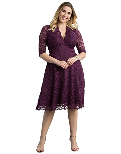 Image of Kiyonna Women's Plus Size Special Occasion Mademoiselle Lace Cocktail Dress