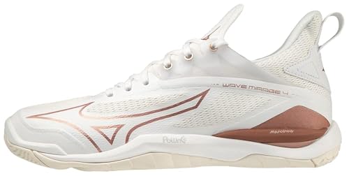 Mizuno Wave Mirage 4 Damen-Sneaker, Weiß, Rosa, Schneewittchen, 38.5 EU