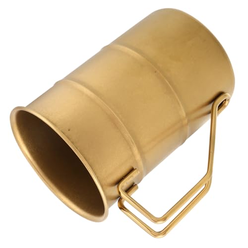 SUPVOX Vintage Mug Handle Industrial Style Stainless Steel Beer Cup Portable Camping Mug for Picnic Outdoor Use