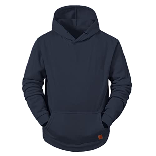 Mens Fashion Hoodies & Sweatshirts, Cotton Fleece Hooded Casual Long Sleeve Basic Pullover Drawstring Tops with Kanga Pocket