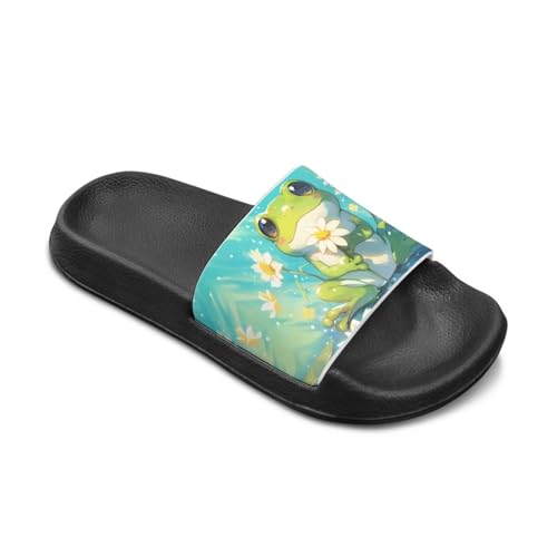 Image of Boy & Girls Slide Sandals Kids Shower Shoes Non Slip Summer Slippers Beach Sandals