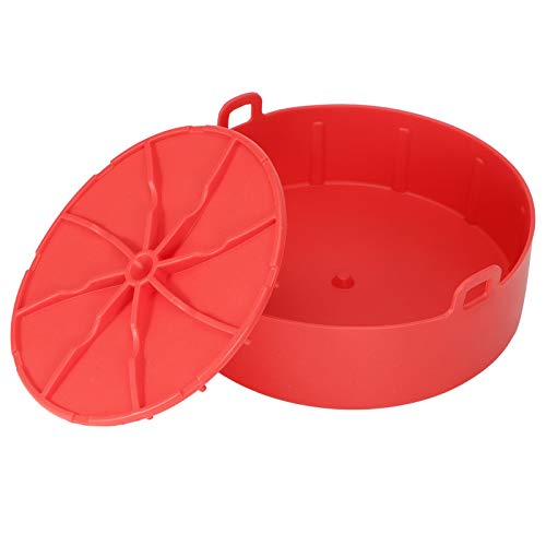Silicone Grill Pan Air Frying Pot Douleur Cake Mat Panier de Cuisine pour L'autocuiseur (rouge)