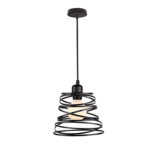 Suspension vintage en métal et corde E27 de 20cm pour déco rétro
