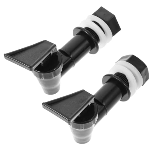 Cabilock Grifo del Dispensador de Agua Plástico Reutilizable, Repuesto para Botellas de Vidrio y Enfriadores, Fácil Instalación, 2 Piezas Negras para Garrafas Recargables, Uso Doméstico