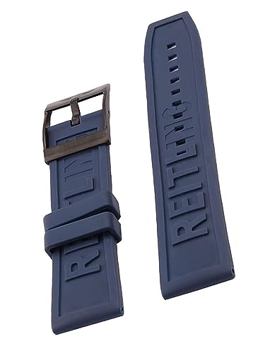 Bracelet de montre 22mm pour série Breitling avec boucle ardillon bleu foncé et noir