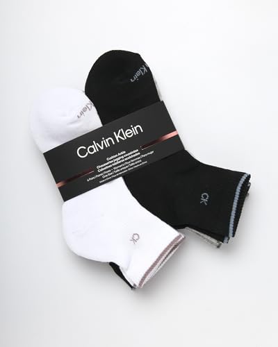 Image of Calvin Klein Womens Quarter Socks - 6 Pack Athletic Performance Cushioned Ankle Socks for Women for Running and Workout