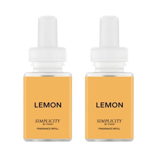 Pura & Simplicity Home Scent Refill - Smart Air Diffuser - Long-Lasting Luxury Fragrance per Refill - Home Essential - Clean & Safe Diffuser Fragrance - 2 Pack Lemon