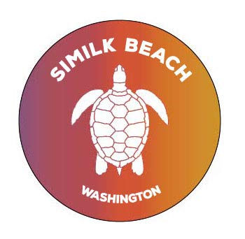 R and R Imports Similk Beach Washington 4 Inch Round Decal Sticker Turtle Design