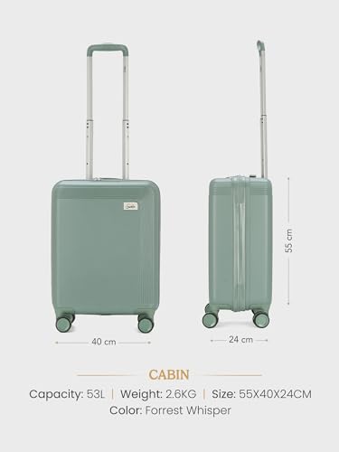 Image of Genie Rhythm Hard Luggage with Organized Interiors and Dual Wheels - Cabin - Forrest Whisper