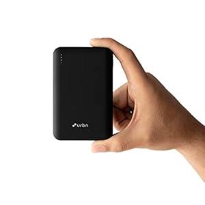 URBN 20000 mAh Premium Black Edition Nano Power Bank | 22.5W Super Fast Charging | Pocket Size| Dual Type C Power Delivery (PD) Output + 1 USB Output for Quick Charge | Two-Way Fast Charge (Black)
