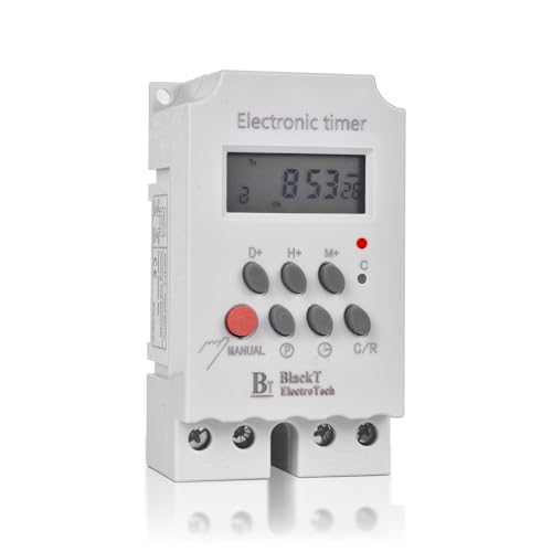 Blackt Electrotech BT41D4 : Digital Timer Switch Relay DIN Rail, 25 Amps Programmable Automatic On/Off (Single-Phase)