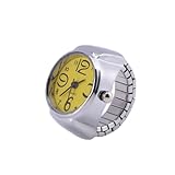 VILLCASE Reloj de Dedo de Cuarzo para Mujer y Hombre Diseño Clásico y Correa Elástica de Acero Inoxidable para Todas las Ocasiones