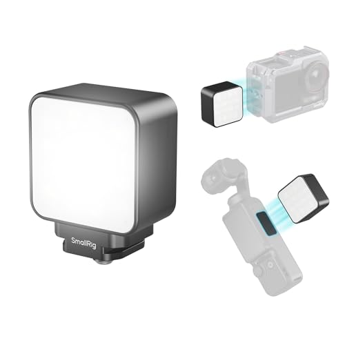 SMALLRIG Mini Lampe Vidéo LED Magnétique pour Caméras d'action, 3000K-6000K, 500 mAh Batterie, pour DJI OSMO Action 6/5Pro/4/Pocket 3/Nano, GoPro, pour Insta360 Ace...