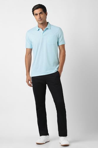 Image of Peter England Men's Cotton Abstract Print Polo T-Shirt - Casual Wear | Stylish & Breathable