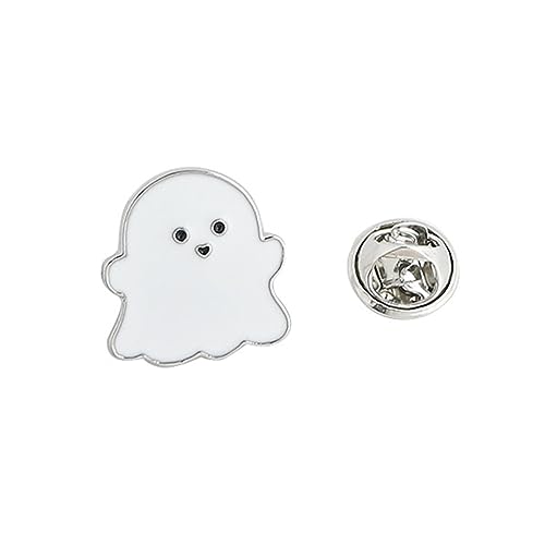 Image of Super Cute Small White Ghost Brooch Pin - Spooky Halloween Decoration for Bag, Lapel, Costume