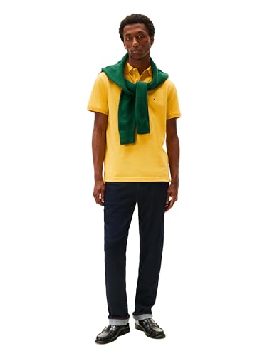 Image of Tommy Hilfiger Men's Short Sleeve Polo Shirts in Classic Fit with Stretch and Organic Pique Cotton