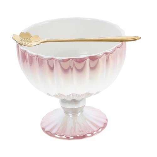 Cabilock Tazza in Ceramica Creativa Coppa Alta A Forma Di Ciotola 340 Ml Versatile Per Mousse Biscotti Macedonie Di Frutta