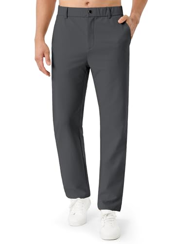 QIUDAOHENG Mens Golf Pants Stretch Water Resistant Quick Dry Casual Pants