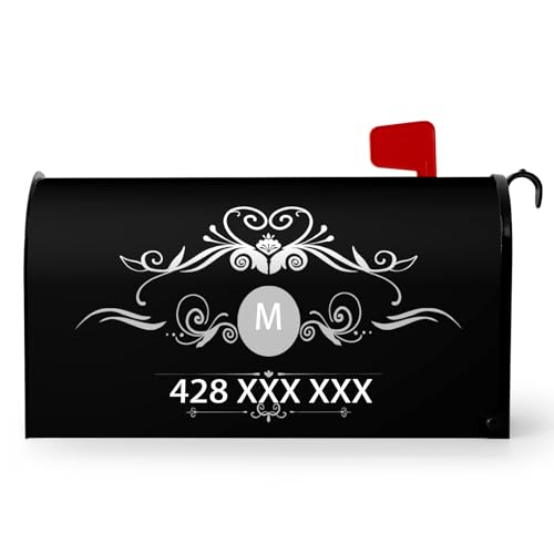 Personalized Custom Mailbox Covers Magnetic Large Size Add Photo Picture Family Name House Address Text Customized Mailbox Post Cover Pet Mailbox Wraps Decor Waterproof for Garden Yard 21x25.5 Inch