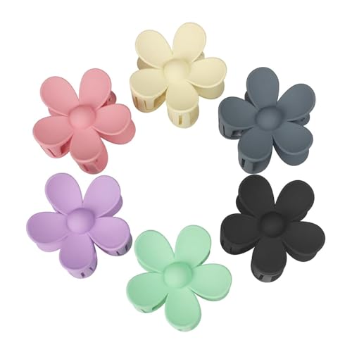 Mecool 6 Pcs Flower Hair Claw Clips for Women Ponytail Holder Headwear Hair styling Accessories for Straight, Curly, Wavy Hair | Non Slip Hair Clips Women | Hair Products for Womens Big Claw Clip Set