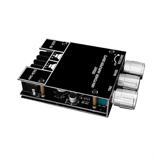 LVYXON ZK-502MT - Placa de audio estéreo Blue-tooth 5.0 compatible con subwoofer 2 x 50 W, salida de alta potencia, doble canal para proyectos de cine en casa, proyectos de bricolaje, sistemas de