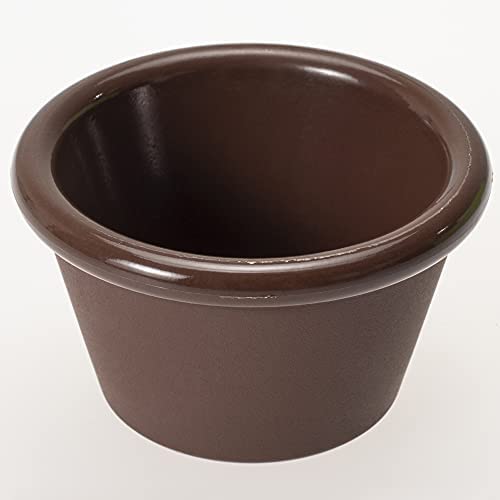 割れない耐熱ココット 小皿 スフレ 茶 ブラウン 直径6cm×高さ3cm 容量50cc 1個入り 耐熱200℃ 電子レンジ・食洗器対応 業務用 カフェ レストラン キャンプ 日本製