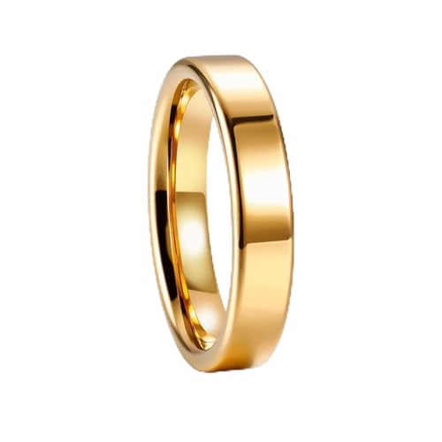 Tolldek Anillos de boda para hombre, acero de tungsteno, 4 mm/6 mm/8 mm, pulidos, clásicos, resistentes al agua, talla 49 – 72, Acero de tungsteno, Sin circonita