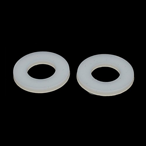 sourcingmap M10 x 20mm x 2mm Nylon Flat Pads Insulating Washers Spacers Gaskets Fastener Grey White 400PCS - Image 2