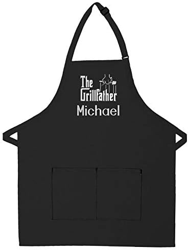 THE APRONPLACE Delantal bordado personalizado para parrilla, añade un nombre THE APRONPLACE Delantal bordado personalizado para parrilla, añade un nombre