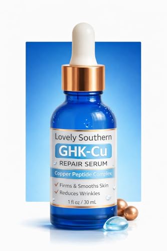 Lovely Southern GHK-Cu Peptide Serum – 1.5% Copper Peptide Face Serum | Advanced Skin Repair, Collagen Boost & Wrinkle Reduction – Small Batch Made in USA