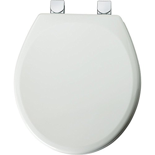 Mayfair moldeado madera asiento para inodoro con bisagras de cromo fácil de limpiar y cambiar