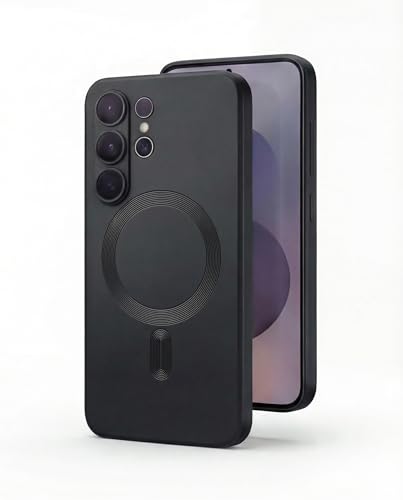Image of amazon basics Premium Mag-Safe Case for Samsung Galaxy S25 Ultra 5G | Shockproof & Anti-Scratch Cover | Soft Silicone with Wireless Charging | Camera Lens Guard - Black