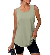 WIHOLL Workout Tank Tops for Women Sleeveless Running Loose Fit Yoga Tops Active Shirts Sports Gy...