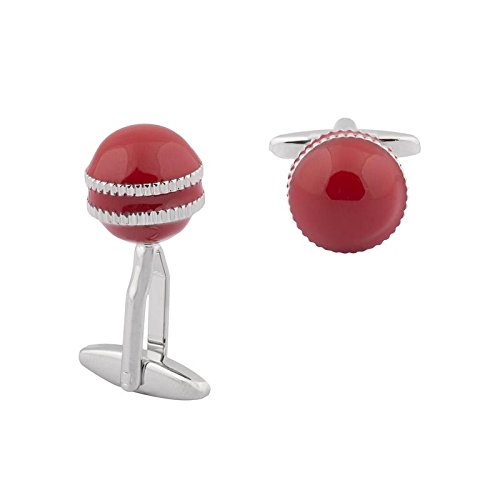Shining Jewel – By Shivansh Shining Jewel Funky & Stylish Cufflinks For Men – Cricket Season Ball Design