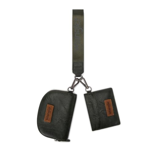 Image of Wrangler KeyChain Wallet Wristlet Wallets for Women Dual Pouch Wristlet with Zipper Womens Credit Card Holder Wallet