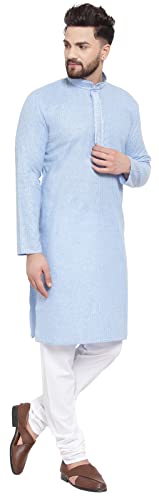 Maple Clothing Men's Kurta Pajama Cotton Self Design Indian Evening Dress2