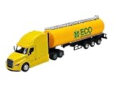 camion pompier 1/64 Escala 1:64 Welly Modelo Coche Compatible con Freightliner Cascadia Amarillo Tanque Camión Camión Aprox. 1/64 1:64 Modelo Metal Auto Die Cast Nuevo en Caja
