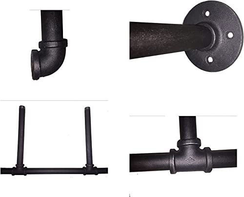 FOF FRIEND OF FAMILY Industrial Retro Wall Mount Iron Pipe Shelf,DIY Open Bookshelf,Hung Bracket,Home Improvement Kitchen Shelves,Tool Utility Shelves, Office,Ceiling Mount Shelf