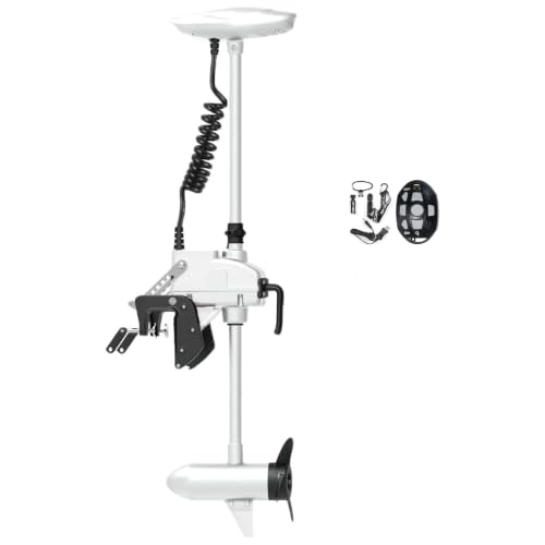 Zichen Haswing CaymanT Transom-Mount Trolling Motor with Wireless Remote - 55LBS Thrust, 26in. Shaft for Kayak Fishing Boat in Freshwater & Saltwater