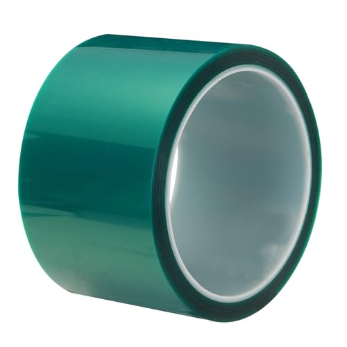 Image of MECCANIXITY Resin Tape Silicone Adhesive Tape High Temperature Resistance Easy Peeling Polyester for Epoxy Resin,River Tables,Craft,Remove Residue 2.36 Inch Wide 108FT Long(Green),Pack of 1