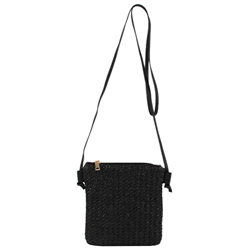 LHHMZ Bolso Bandolera de Playa de Paja Hecho a Mano para Mujer Bolsos de Hombro de Playa de Verano Monedero pequeño de Paja