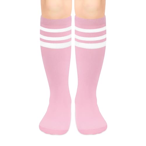 Image of Olreco 1 Pack Toddler Kids Youth Soccer Socks Girls Boys Baseball Socks Youth Knee High Softball Football Accessories Cotton
