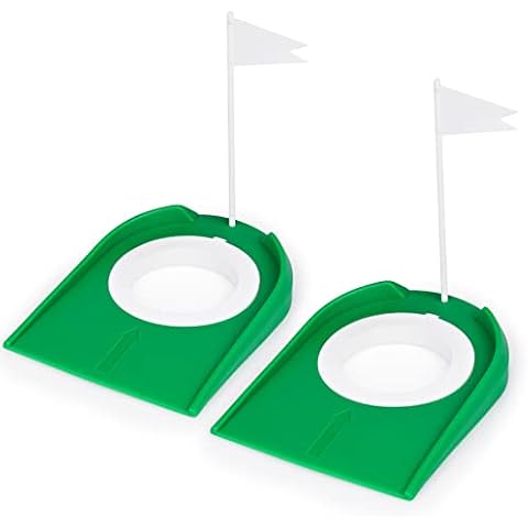 2 Pack Golf Putting Cup with Flag, Practice Golf Hole Training Aids for Kids Adults Indoor Outdoor Home Office Yard Lawn Cover