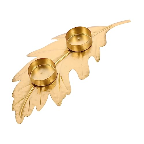 Cabilock Candlestick Ornament Rustic Wedding Candle Stand Decoration for Home Small Candle Holders Gold Tray Decorative Home Decor Desk Topper Fireplace Decor Props Hollow Out Iron