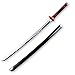 JIANM Spada Samurai Anime in Legno Demon Slayer, Demon Slayer Cosplay, Katana Demon Slayer Tanjiro, Katana Zoro-Tre Generazioni-Lama Blu/Lama Nera, 104 cm