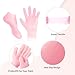 MoyRetty 2 Pairs Moisturizing Glove Socks Set, Silicone Gel Spa Socks for Dry Cracked Skin,Silicone Gel Heel Socks Anti Slip,for Foot Hand Softening, Calluses, Foot Care After Pedicure(Pink)